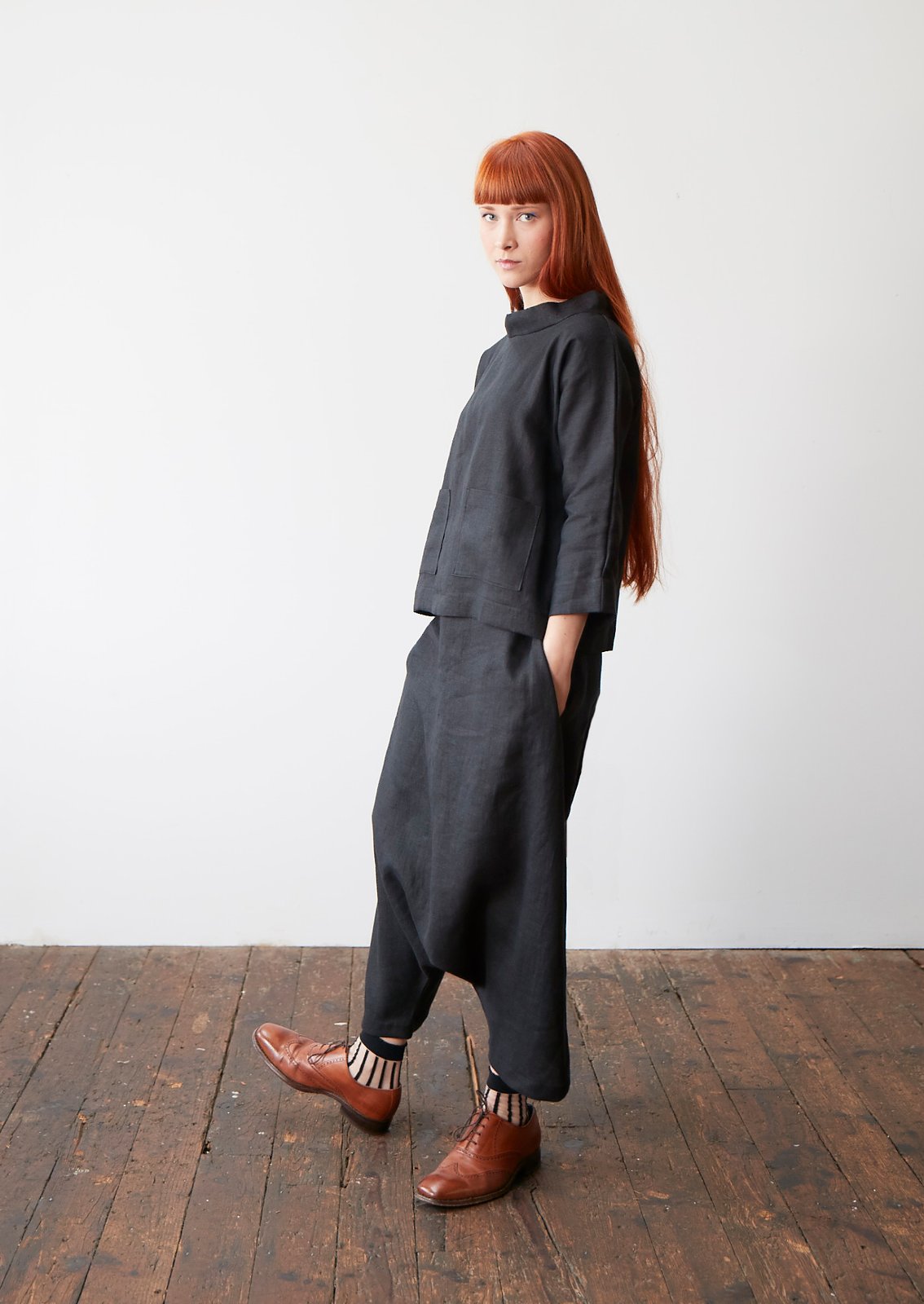 Ruched shop waist trousers